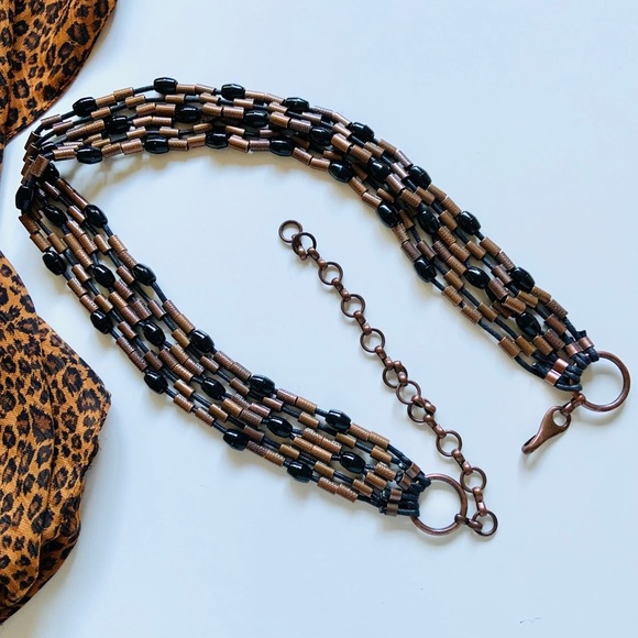 Multi-strand metal and bead adjustable belt - Picture 1 of 7